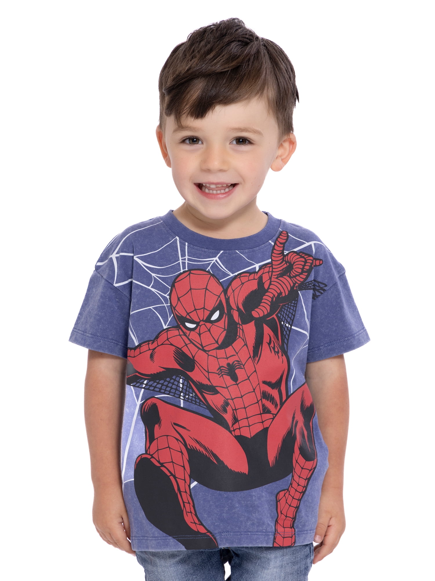 Marvel Spider-Man Toddler Short Sleeve Graphic Crewneck Tee, Sizes 12M-5T
