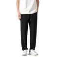 thumbnail image 1 of XDZJLR Mens Casual Pants Summer Solid Colour Elastic Waist Style Loose Straight Harlen Pant, 1 of 5