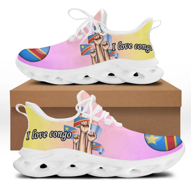 Zapatos casuales de diseño con la bandera de la República del Congo para hombre, zapatillas planas con cordones, resistentes al desgaste, tenis masculino