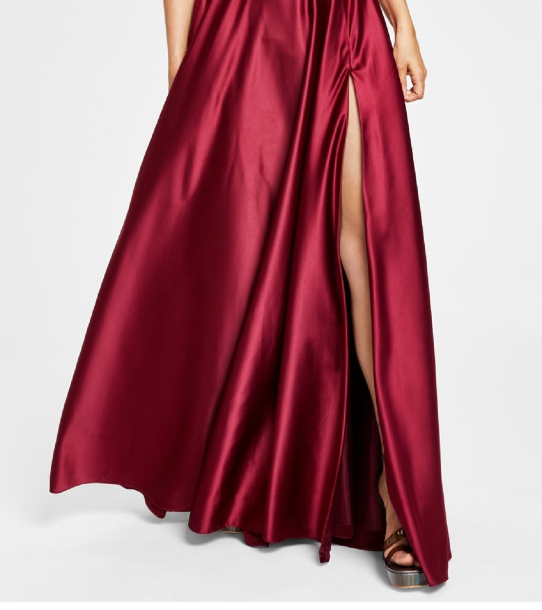 Rhonda high slit hot sale taffeta dress