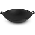 thumbnail image 3 of CUISILAND Pre-Seasoned 12" Cast Iron Wok with Glass Lid, 3 of 4