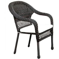 Furniture of America Villacorta Patio Chair, Brown and Ivory