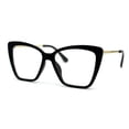 thumbnail image 3 of Womens Oversize Cat Eye Chic Blue Light Filtering Computer Eyeglasses Black, 3 of 4