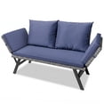 thumbnail image 7 of Devoko Patio Wicker Daybed with Adjustable Armrest, Outdoor PE Rattan Sofa Bed for All-Weather Use,Gray and Blue, 7 of 7