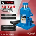 thumbnail image 2 of K Tool International KTI63230A 30 Ton Heavy Duty Bottle Jack for Welded Type, 2 of 3