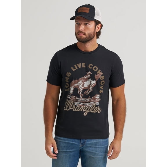 Wrangler Long Live Cowboys Jet Black - Mens Tee - 112375763