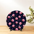 thumbnail image 6 of Zufioo Cartoon Donut Planets Print Bone China Decorative Plate, Ceramic Dinner Plate with Stand Ceramic Decoration Homewares-8in, 6 of 6