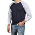 thumbnail image 5 of Men's Long Sleeve Crew Neck Baseball Shirt, Casual Dynamic Cotton Raglan T Shirts, Heather Gray/Black L, 1 Count, 1 Pack, 5 of 7