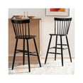 thumbnail image 2 of Safavieh Providence Solid Spindle Back Bar Stool with Footrest, Black (Set of 2), 2 of 3