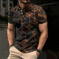 thumbnail image 5 of Hfolob Men's Polo Shirt Male Large Size Base Shirt Print Casual Collarless Shirt Button Shirts Classic Fit, 5 of 5
