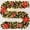 Red, variant on Guvpev 6FT Christmas Garland with LED Lights, Artificial Christmas Illuminate Flower Garlands with Berries, Balls, Flowers, Indoor/Outdoor Christmas Decorations, Flower Vine Plants Home Decor