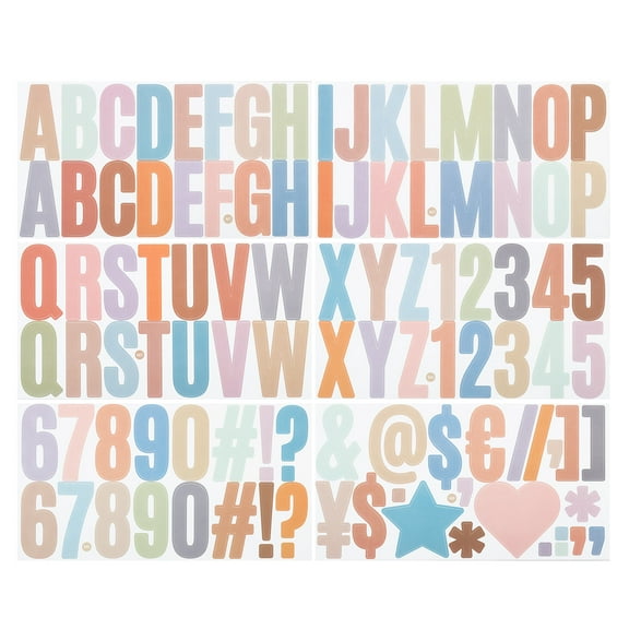 Uxcell Alphabet Letters Numbers Stickers, Self Adhesive Large, Multi-Color 6 Sheets