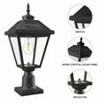 thumbnail image 5 of Cedar Hill 22-in Black Clear Glass Outdoor Solar Post Lantern Dusk-to-Dawn, 5 of 6