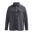 thumbnail image 4 of Men's Corduroy Shirt Casual Long Sleeve Button Down Lightweight Shirt Solid Color Regular Fit Shacket Jacket with Pocket, 4 of 6