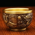 thumbnail image 6 of Kung Fu Teacups Chinese Copper Tea Cup Vintage Dragon Pattern Tea Tasting Cup Embossed Traditional Tea Mugs Japanese Sake Cup for Coffee Tea Espresso, 6 of 8
