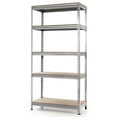 thumbnail image 4 of Topbuy 5-Tier Industrial Steel Storage Shelves Garage Rack with Adjustable Shelves Silver, 4 of 6