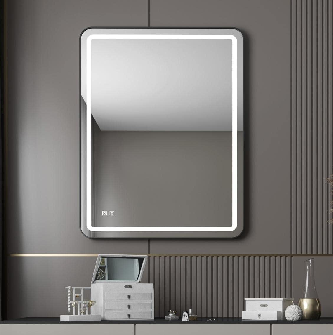Bathroom Mirror LED Light Illuminated Wall Mounted Touch AntiFog