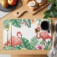 thumbnail image 2 of Pink Flamingo Birds Placemats Set of 8 Summer Tropical Plants Flowers Place Mats Indoor Wipeable Table Mats Washable Cloth Dining Table Placemats for Kitchen Holiday Party Home Decor 13x19 Inch, 2 of 9