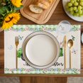 thumbnail image 4 of Easter Placemats Set of 4, Spring Truck Rabbit Flowers Eggs Green Check Placemats for Dining Table, Place Mats for Kitchen Tabletop, Waterproof Wipeable Dining Table Mats Set, 4 of 9