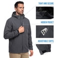 thumbnail image 3 of GENTS BLISS Mens Rain Jackets Lightweight Waterproof Breathable Jackets for Men with Hood Windproof Outdoor Men Raincoat for Hiking Cycling Travel, 3 of 8