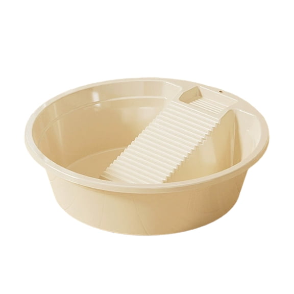 Built-In Washboard Laundry Basin, Thickened Sturdy Plastic Wash Tub, Practical Hand Washing Container for Family Daily Laundry and College Student Dormitory Clothes Cleaning