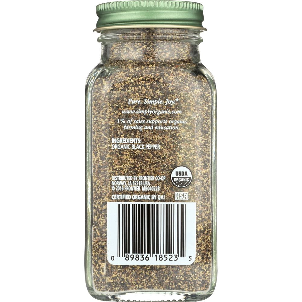 Simply Organic Black Pepper, 2.31 Ounce -- 6 per Case.