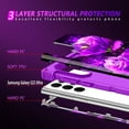 thumbnail image 3 of Casetego for Samsung Galaxy S22 Ultra 5G Case,Glow in The Dark Three Layer Heavy Duty Shockproof Full Body Protection Hard Plastic Bumper+Soft Silicone Case,Purple Starry, 3 of 7