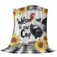 thumbnail image 6 of Black White Vintage Rooster Blanket Soft Cozy Warm Throw Blanket for Couch, Plush Fuzzy Flannel Fleece Blankets for Sofa, Sunflower Farmhouse Striped Bed Blankets Lightweight Gifts for Women, 30"x40", 6 of 9