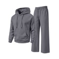 thumbnail image 5 of Mafeati Men's 2 Piece Tracksuits Casual Sweatsuits Long Sleeve Hoodies with Pocket Fleece Lined Lounge Sets, Dark Gray, XL, 5 of 7