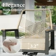 thumbnail image 4 of MF Studio 7-Piece Patio Dining Set, Swivel All-Weather Rattan Rope Chair and Rectangular Table with Umbrella Hole, Outdoor Table and Chairs Set, Black and Beige, 4 of 12