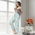 thumbnail image 5 of Salouo Bee Flower Print Women's Pajama Pants Casual Loose Sweatpants PJs Flowy Pants Drawstring Palazzo for Women Wide Leg Pants Lounge Pajama -X-Large, 5 of 8
