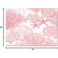 thumbnail image 2 of 3x6 Runner Rugs Pink Ocean Marine Life Bedside Rug, Coastal Shell Starfish Coral Laundry Rug with Non Slip Backing for Bedroom Kitchen Sink Front Door Entryway Indoor, 2 of 8