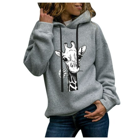 

Women s Casual Full Sleeve Giraffe Prints Sweatshirt Tops Hoodies Pullover Long Sleeve Spandex Shirt Womens Athletic Shirts Short Sleeve Long Sleeve T Shirt Women under Scrubs Womens Oversized Tee