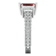 thumbnail image 3 of 3.61 ct Emerald Cut Natural Garnet 3 Stone 14K White Gold Womens Engagement Ring, 3 of 5