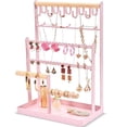 thumbnail image 1 of Soporte para Joyería, Organizador para Pendientes,Cadenas, Pulsera, Colgante y Expositor con Agujeros Estante de Joyas -Rosa, 1 of 7