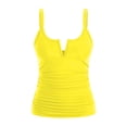 thumbnail image 5 of NMMUED Womens Tankini Tops Only Tummy Control Swim Tank Top Ruched Swimsuit Top Bathing Suit Top No Bottom Yellow S, 5 of 6