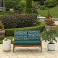 thumbnail image 2 of ARDEN Outdoor Loveseat Cushion Set, 48 x 24, Water repellent, Fade Resistant, Cushion Set for Couch, Bench, and Swing, Sapphire Aurora Blue Damask, 2 of 7