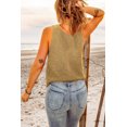 thumbnail image 1 of POGLIP Women's Khaki Scalloped Hem Crop Sweater Tank, 1 of 6