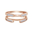 thumbnail image 1 of Princess White Cubic Zirconia Solitaire Enhancer Guard 10k Rose Gold Ring Size - 7, 1 of 3