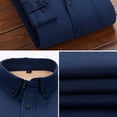 thumbnail image 6 of ZCFZJW Mens Casual Button Down Fleece Lined Shirts Casual Fall Winter Long Sleeve Sherpa Thick Warm Thermal Shirts with Pockets Navy XL, 6 of 6