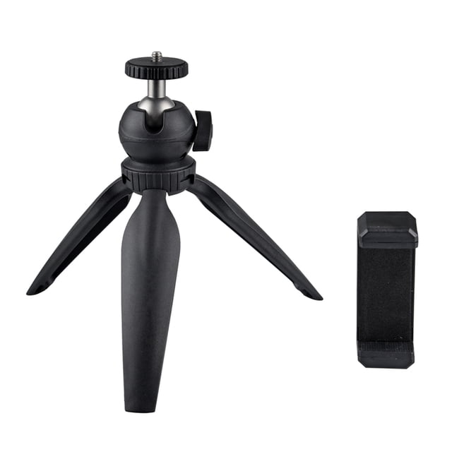 Injueey Trípode de escritorio pequeño para cámara, soporte estabilizador de cardán de mano plegable, soporte DSLR con Clip para teléfono Teléfono y Comunicación