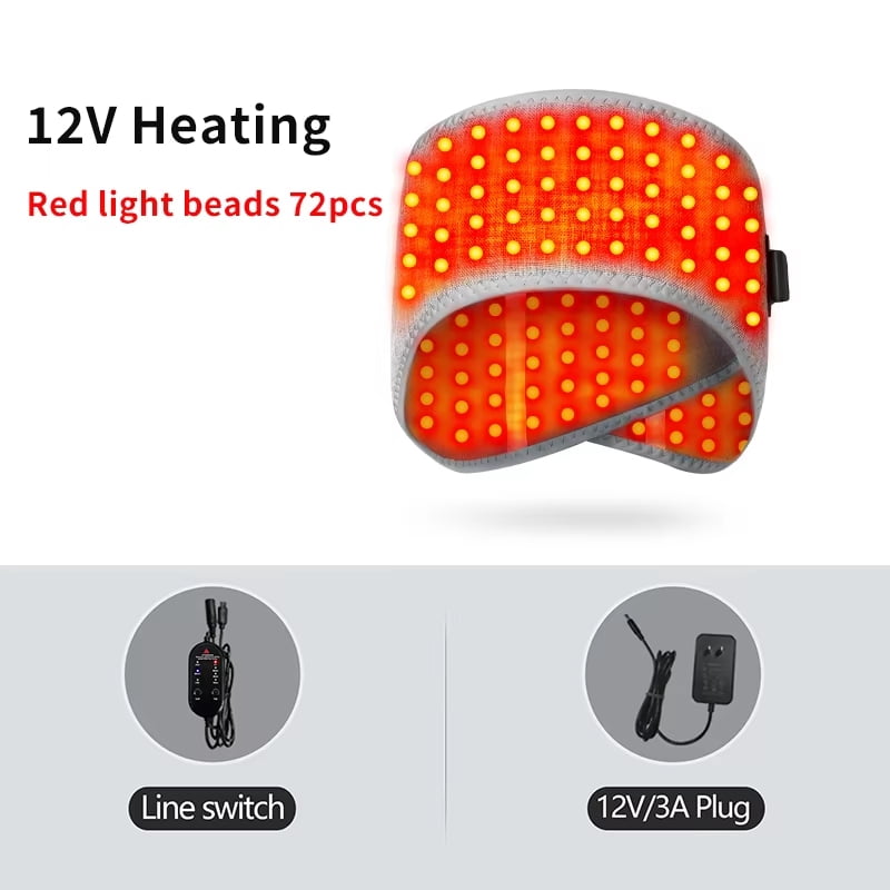 Heated Full-Wrap Headband with Red Light Therapy – 3 Heating Modes for Daily Relaxation and Unisex Comfort