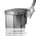 thumbnail image 4 of Simplehuman 45 Liter / 11.8 Gallon Rectangular Hands-Free Kitchen Step Trash Can with Soft-Close Lid, Brushed Stainless Steel with Plastic Lid, 4 of 8