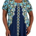 thumbnail image 2 of JM Collection Plus Size Oaklyn Ornate Print Short-Sleeve Top Women's Plus Size 0X, 2 of 3
