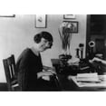 thumbnail image 2 of Smiling Woman Office Worker Seated At Typewriter History (24 x 18), 2 of 2