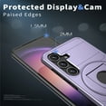 thumbnail image 6 of Allytechgroup Rotatable Ring Kickstand, Sliding Lens Cover, Full Body Protection Shockproof Lightweight Cell Phone Case for Samsung Galaxy S21, Purple, 6 of 6