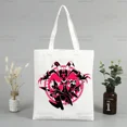 thumbnail image 4 of Helluva Boss-Bolso de mano de lona para mujer, bolsa de compras ecológica, bolso de hombro grande, bolso plegable Harajuku, bolso de compras de dibujos animados de comedia, 4 of 5
