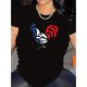 thumbnail image 2 of Camiseta con estampado de gallo francés chic para mujer: informal y deportiva, lavable a máquina. Para adultos, hombres, mujeres, adolescentes, jóvenes y uso diario., 2 of 6