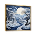 thumbnail image 2 of Designart "Snow Winters Moon silence II" Pointillism Floater Framed Canvas Art Print, 2 of 7