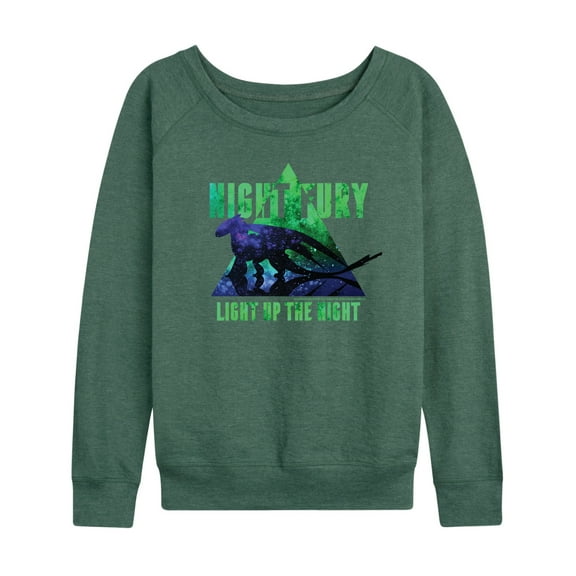How to Train Your Dragon - Night Fury Light Up The Night - Women's Lightweight French Terry Long Sleeve Shirt